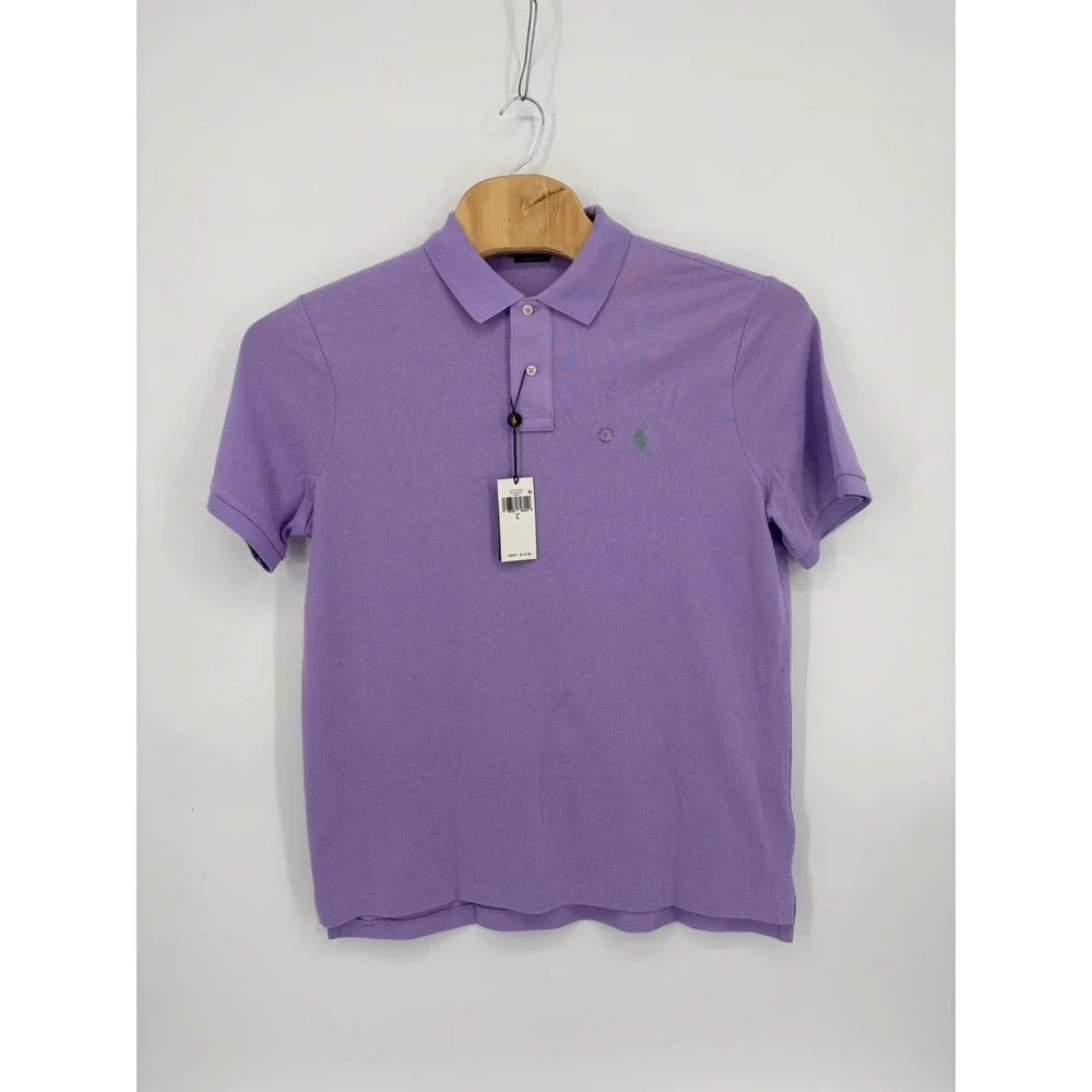 Polo Ralph Lauren Mens Classic Fit Mesh Polo Shirt Purple Large NWT 710534735457